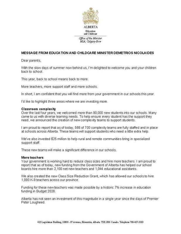 Message from Education and Childcare Minister, Demetrios Nicolaides Featured Photo