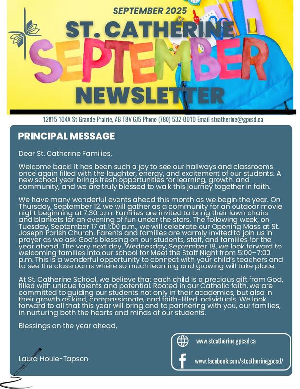 St. Catherine September Newsletter Featured Photo