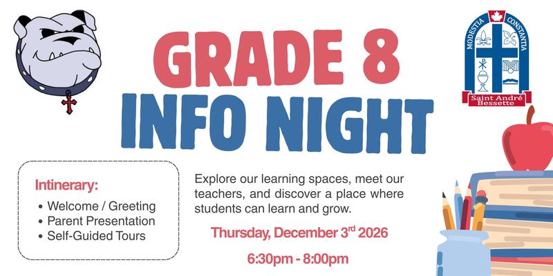 Grade 8 Info Night Flyer
