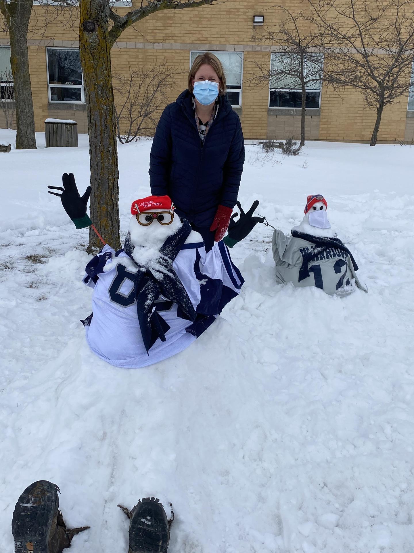 snow warrior with staff