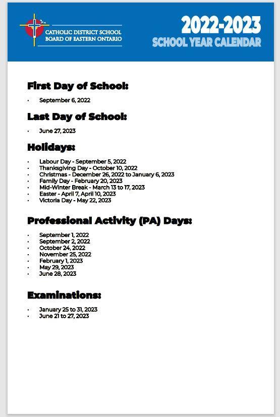 School Year Calendar For Parents Mother Teresa Catholic School School Year Calendar For Parents Mother Teresa Catholic School