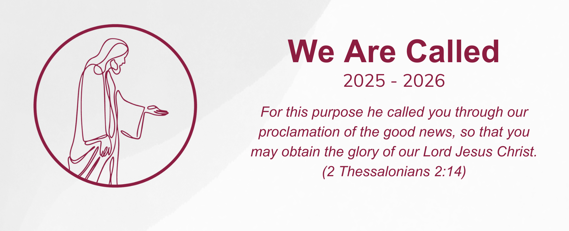 "We Are Called" 2025-2026 ALCDSB Pastoral Theme logo.