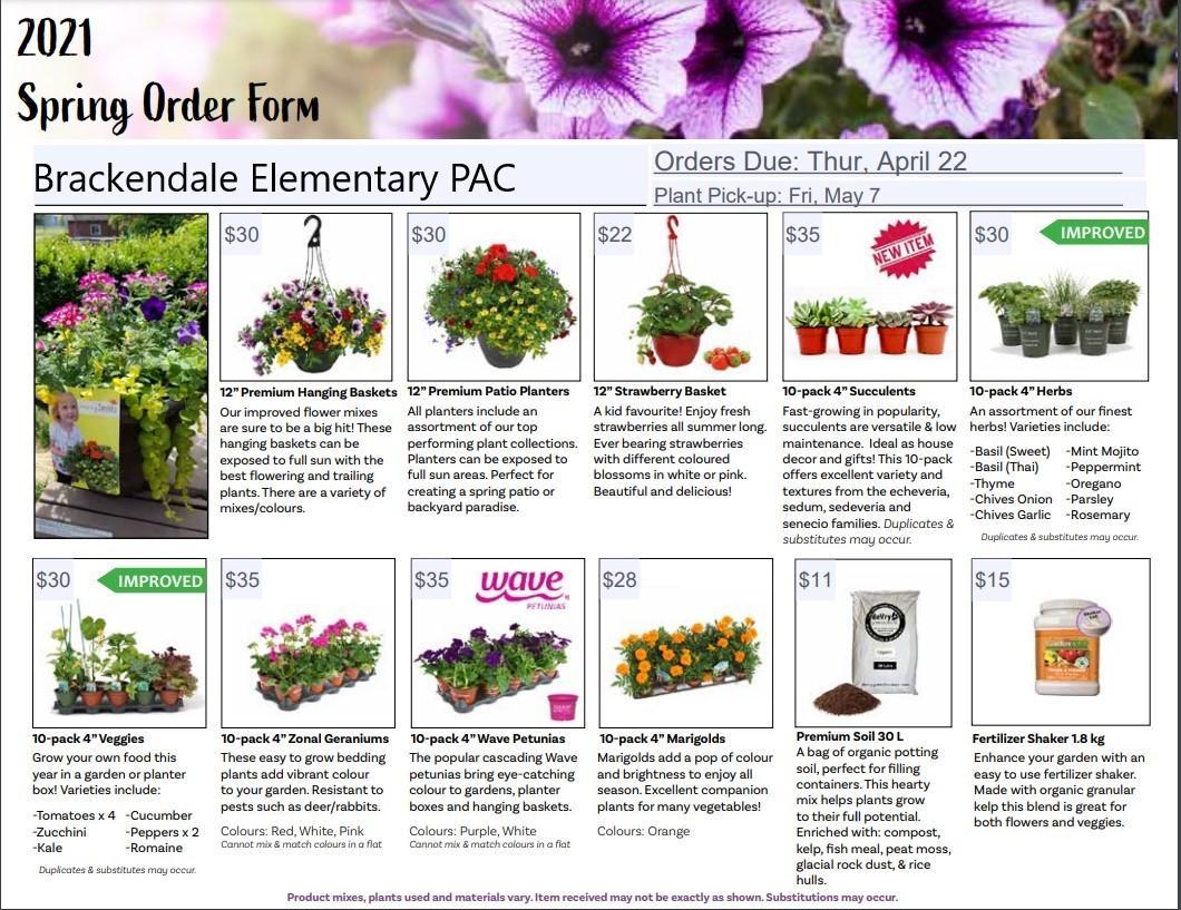 Spring plant ordering options