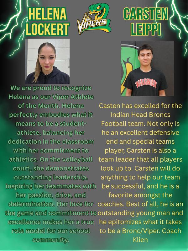 September athletes of the month