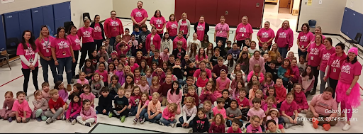 Group of Stephen Central students wearing pink
