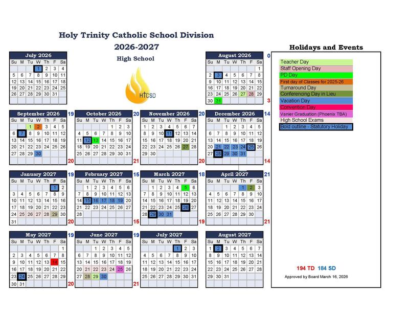 2026-2027 School Year Calendars Featured Photo