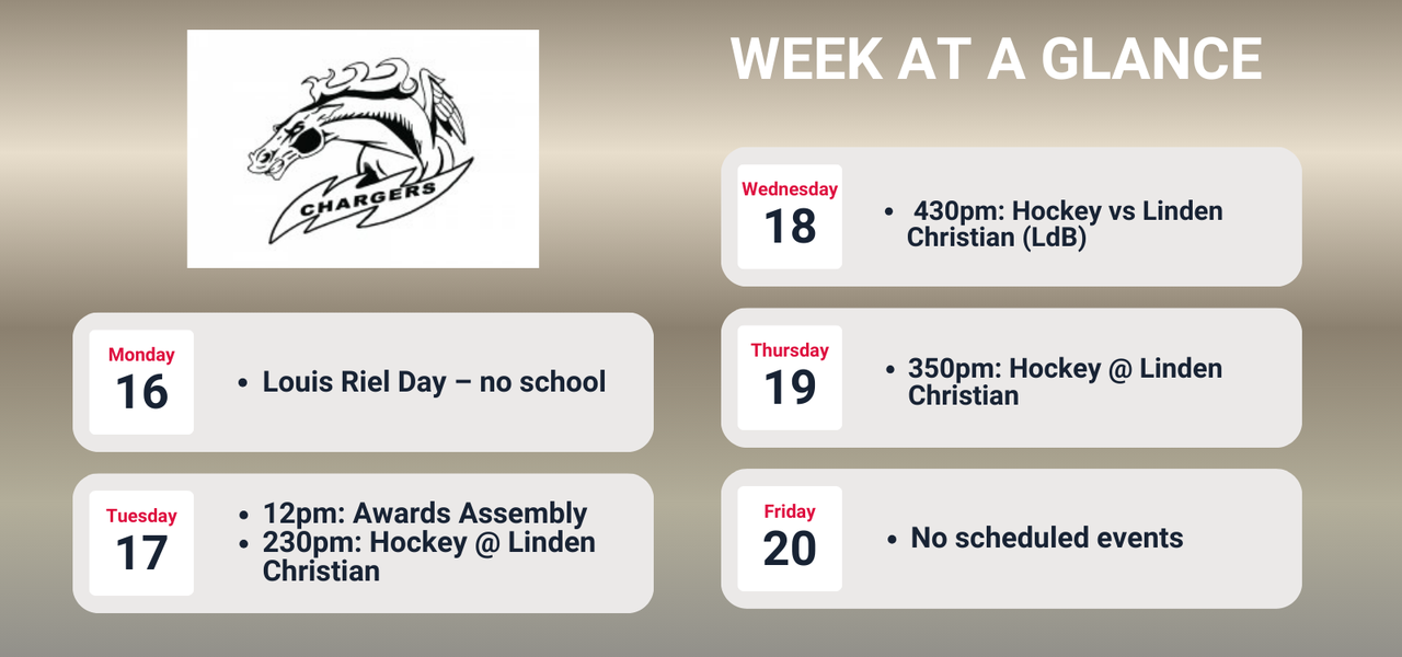 Week at a glance, details in calendar