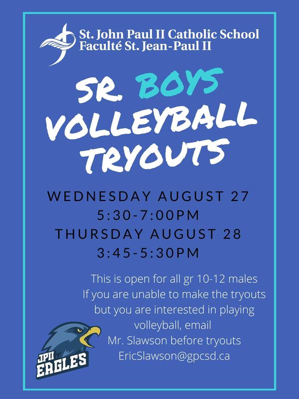 Sr. Boys Volleyball Tryouts Featured Photo
