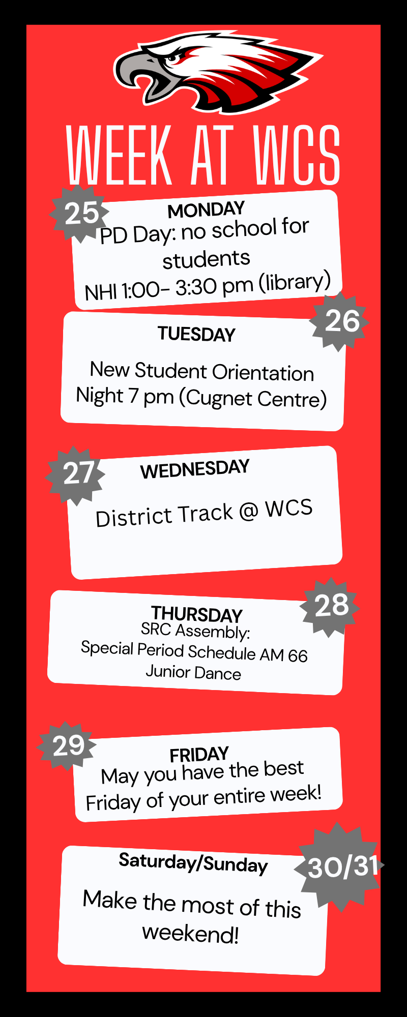 WCS Weekly Events May 25-31 Featured Photo