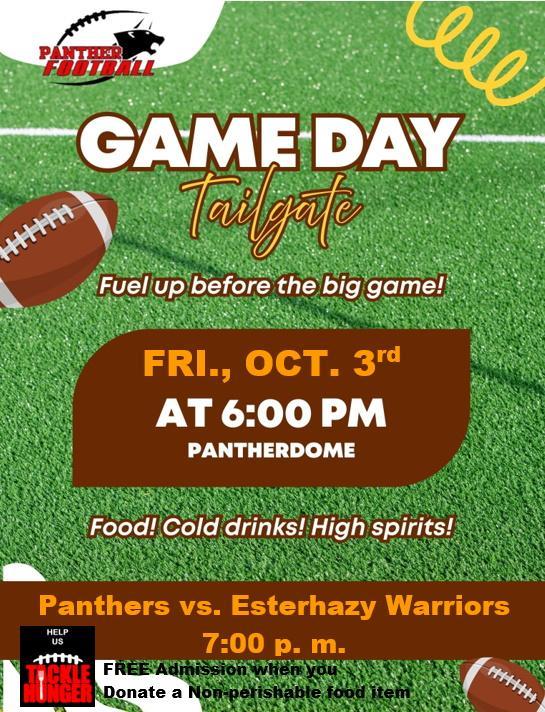Tailgate Oct. 3