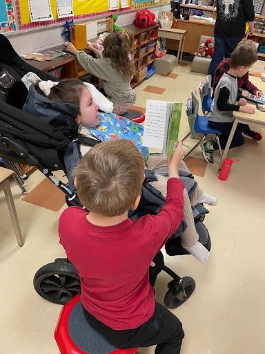 students working in a classroom
