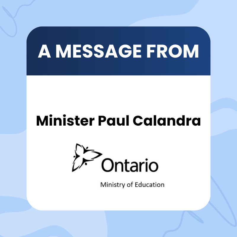 a message from minister paul calandra