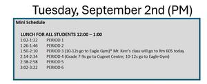 Afternoon Schedule