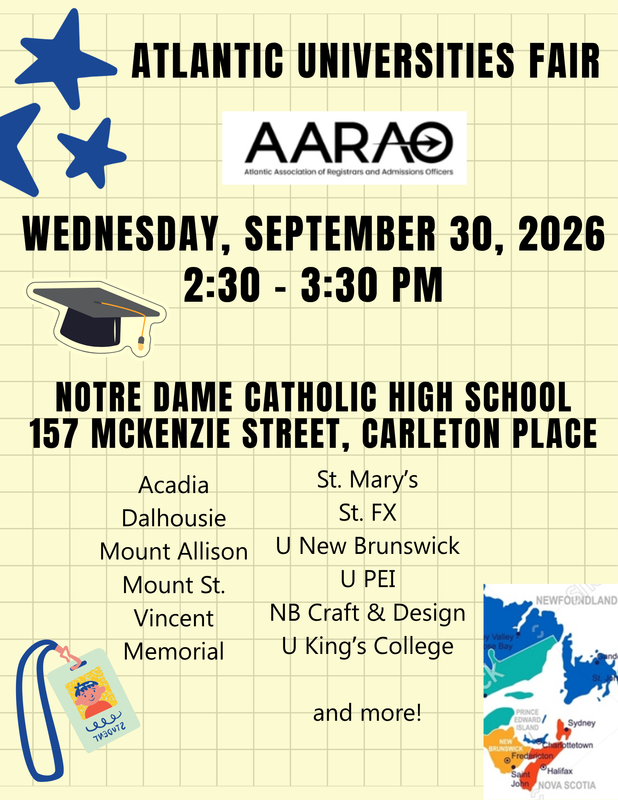 Notre Dame hosts Atlantic Universities Fair - Wed. Sept. 30 from 2:30 - 3:30 pm Featured Photo