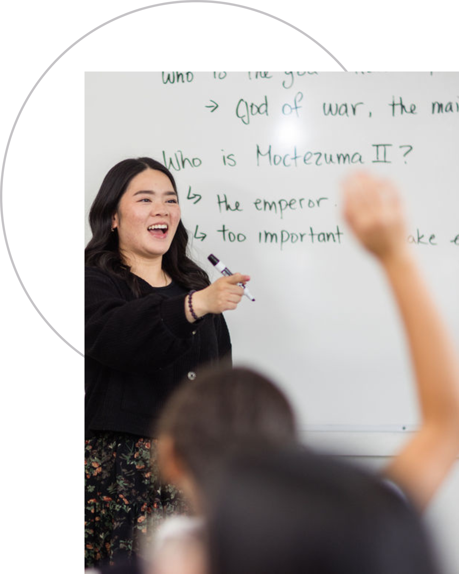 Grades 7-9 teacher  in classroom