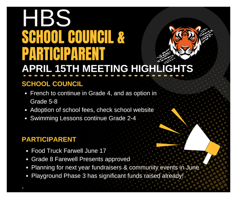 HBS School Council and Participarent Meeting Highlights