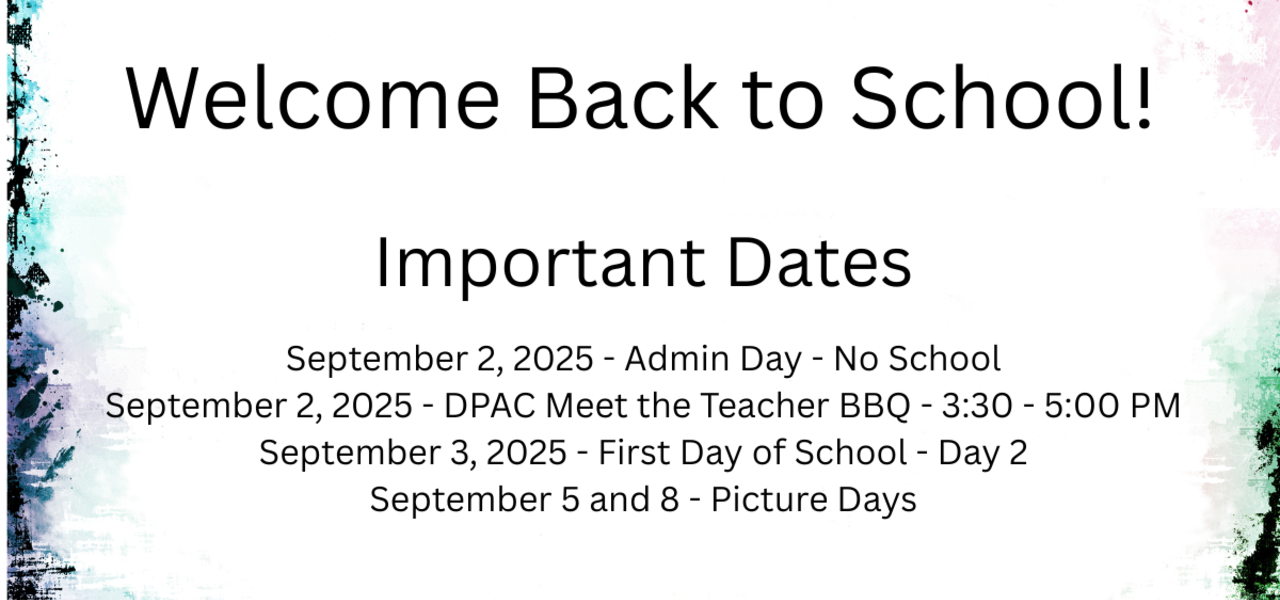 Welcome Back BBQ - September 3 from 3:30 pm to 5:00 pm.