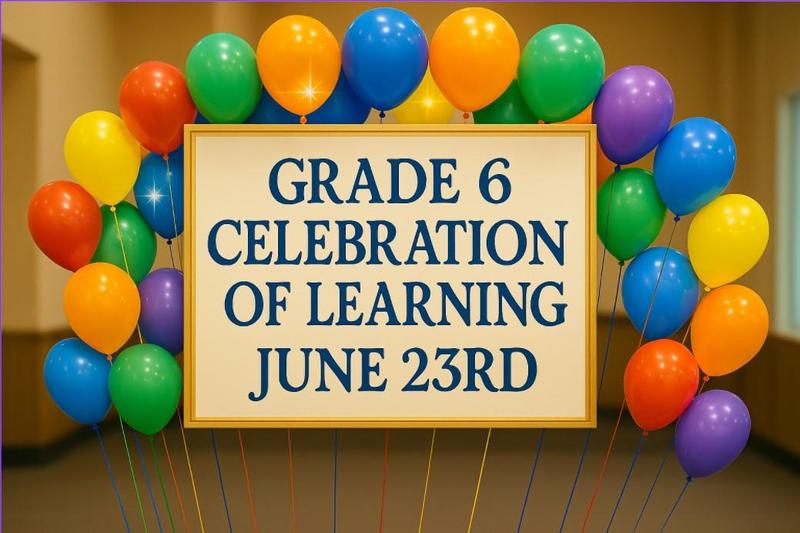 Celebration sign with balloons