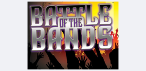 silhouette of band and fans text reads battle of the bands