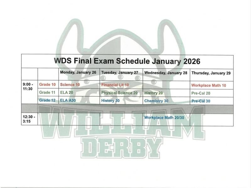 2026 January Exam Schedule