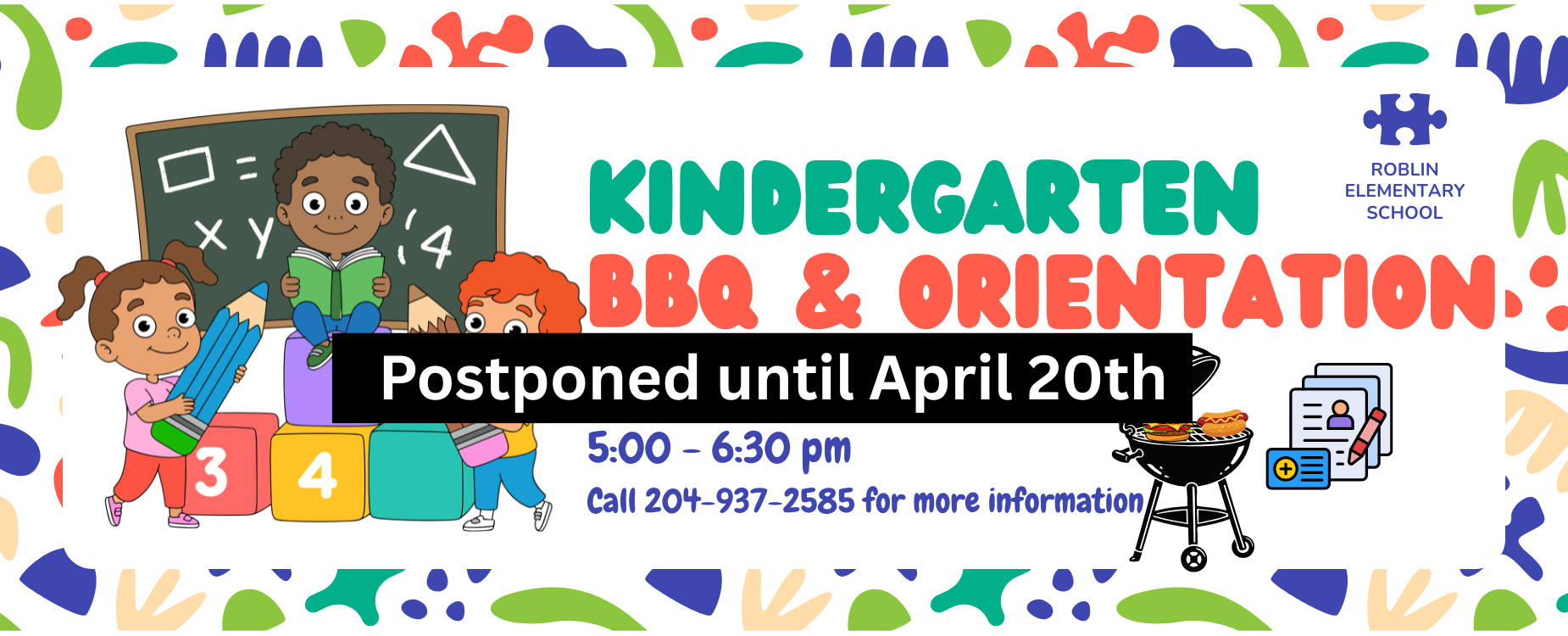 Kindergarten BBQ & Orientation Postponed