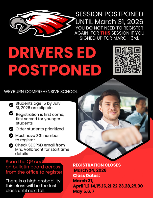 DRIVERS ED SESSION POSTPONED Featured Photo