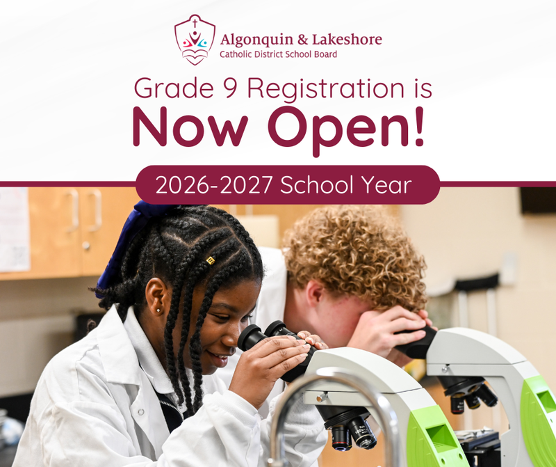 Grade 9 Registration now open!