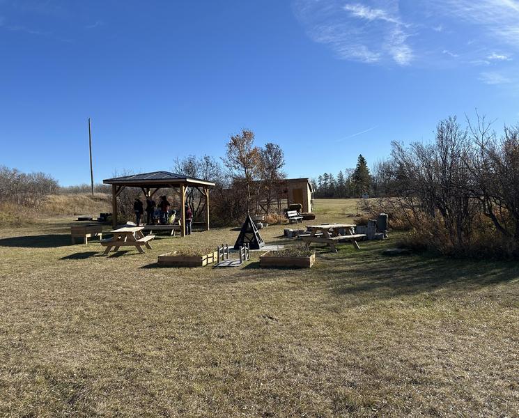Outdoor classroom and chicken coop.