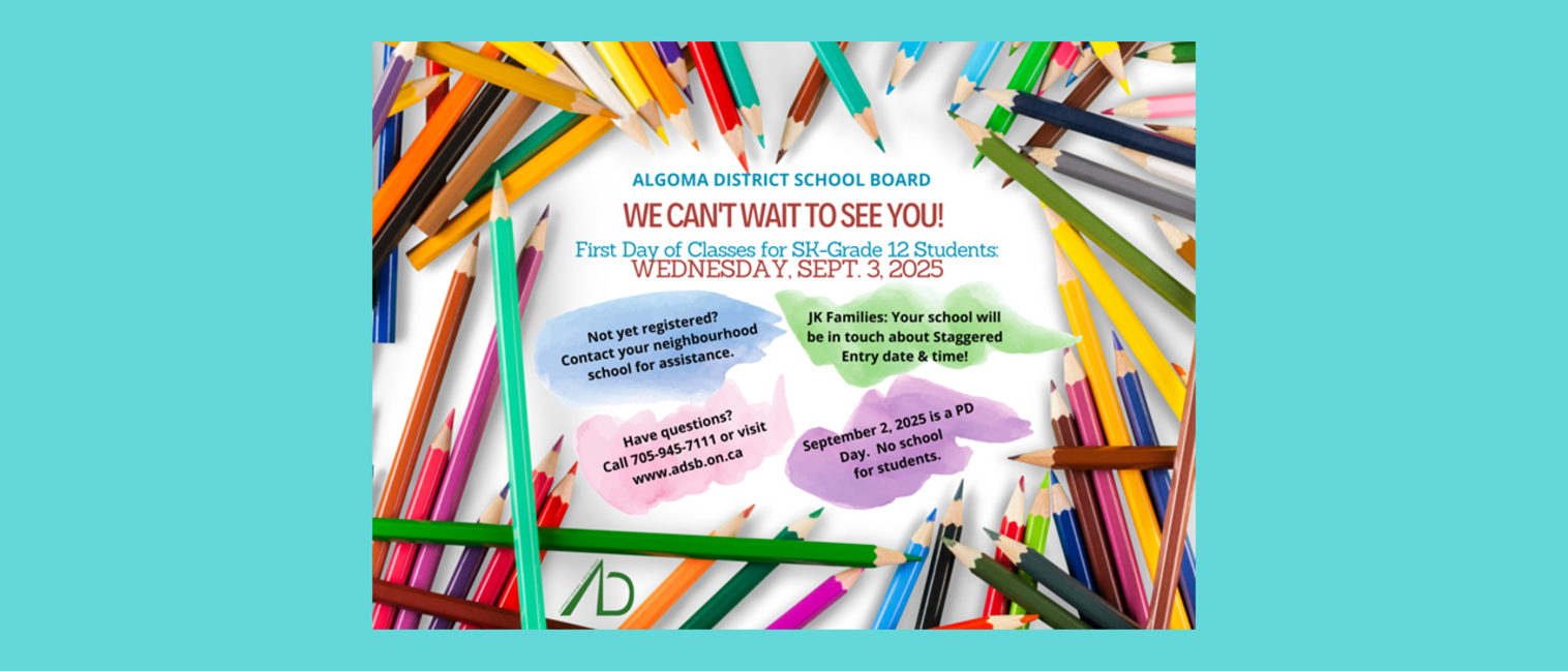 back to school graphic with details and colourful pencils
