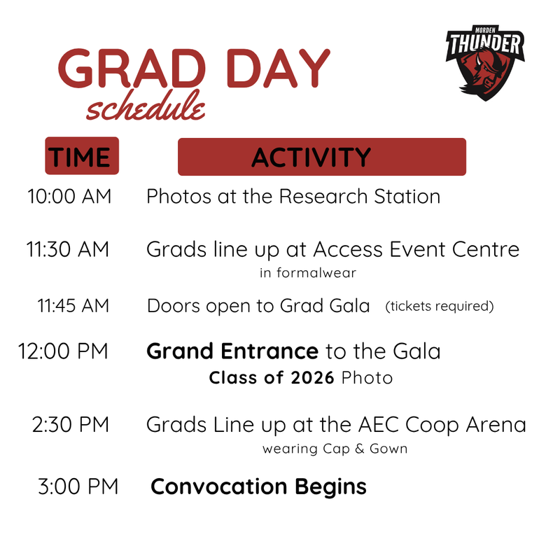 Grad Day schedule