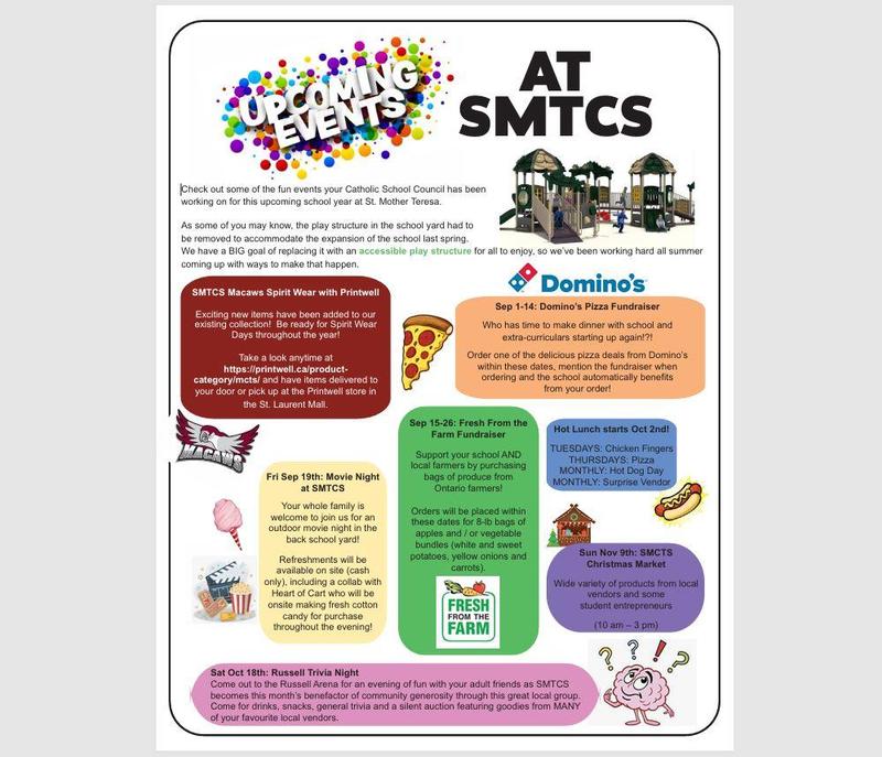 upcoming events flyer