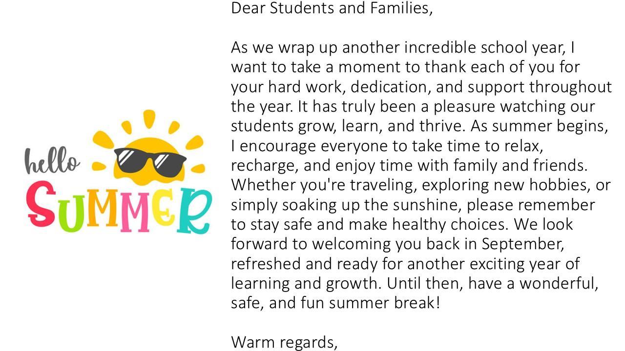 A Message from your Principal! Image