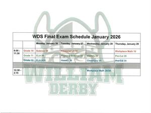 2026 January Exam Schedule