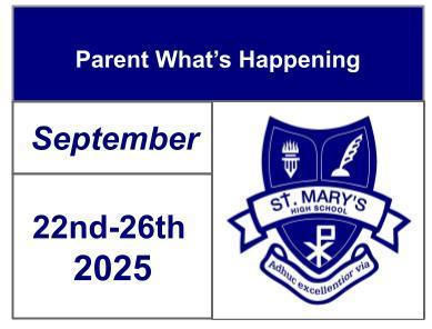 Parents What's Happening - Sept 22-26, 2025