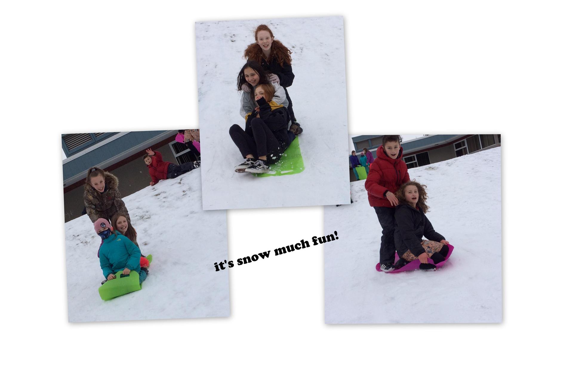 It's snow much fun sledding