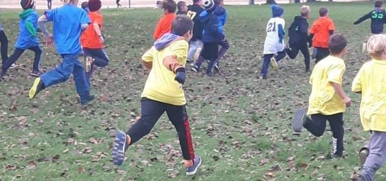 Students running a race