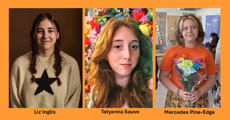 head shot of three student trustees