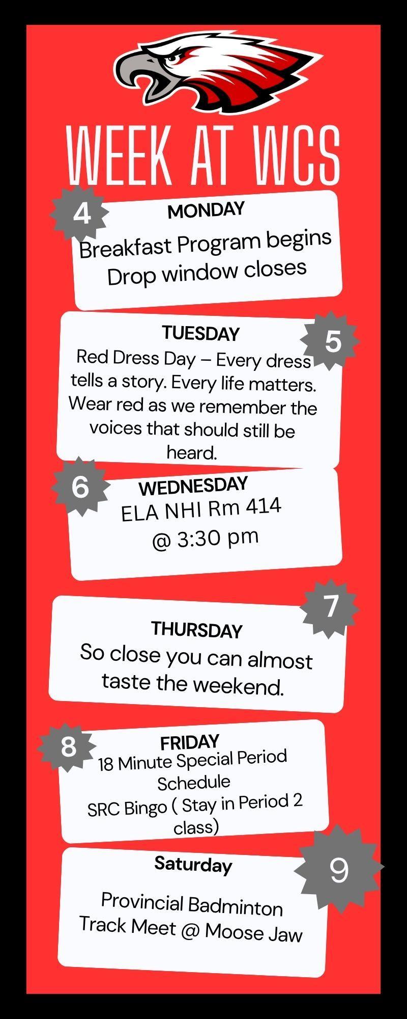 WCS Weekly Events May 4-9 Featured Photo