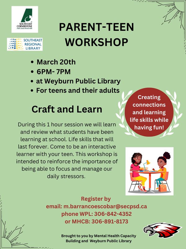 March 20: Parent-Teen Workshop