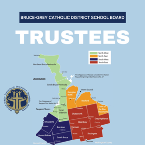 bruce grey catholic district school board trustees. Image of a map of bruce and grey counties