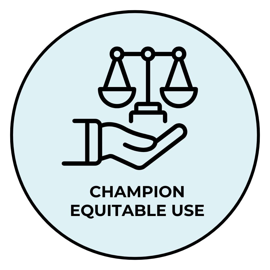 Icon that says Champion Equitable Use