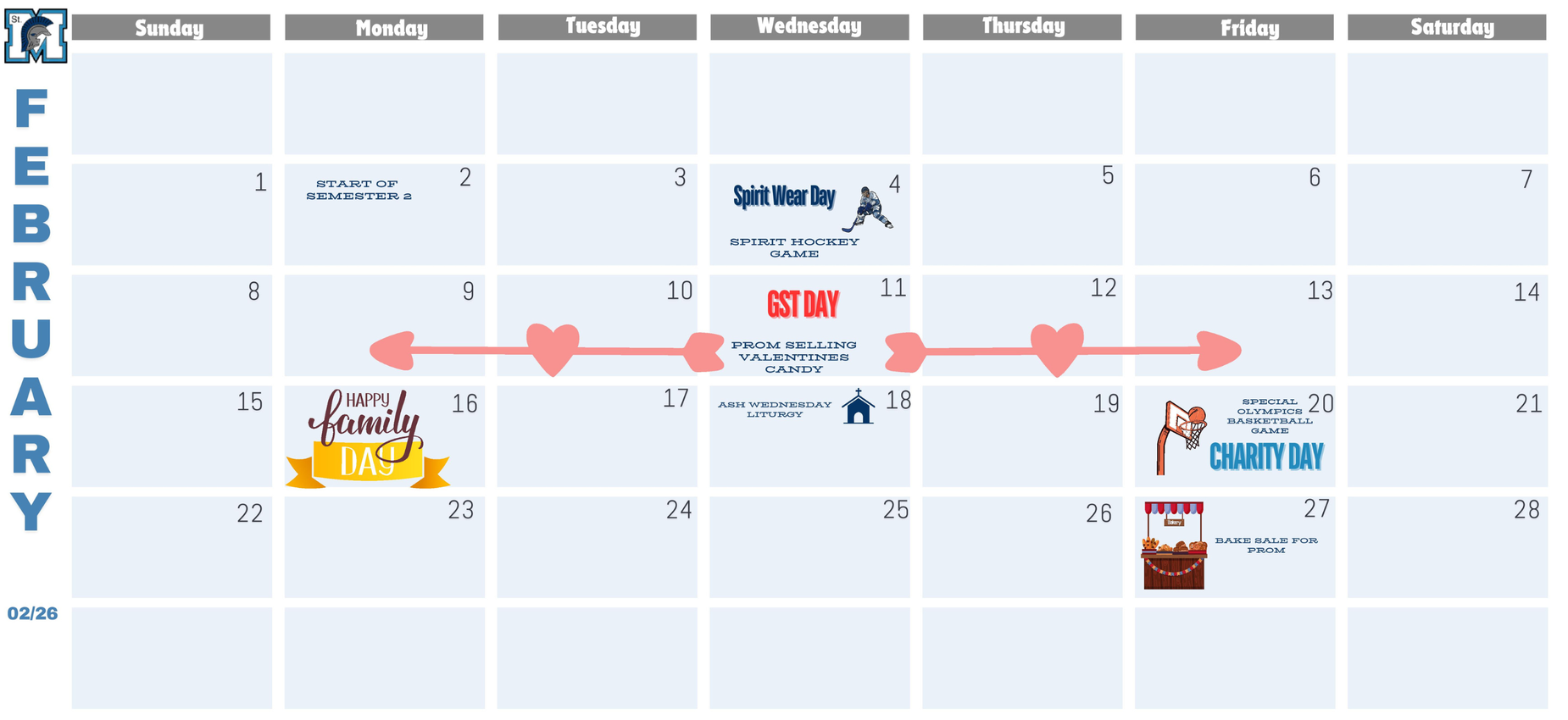 SMHS Events Calendar for February