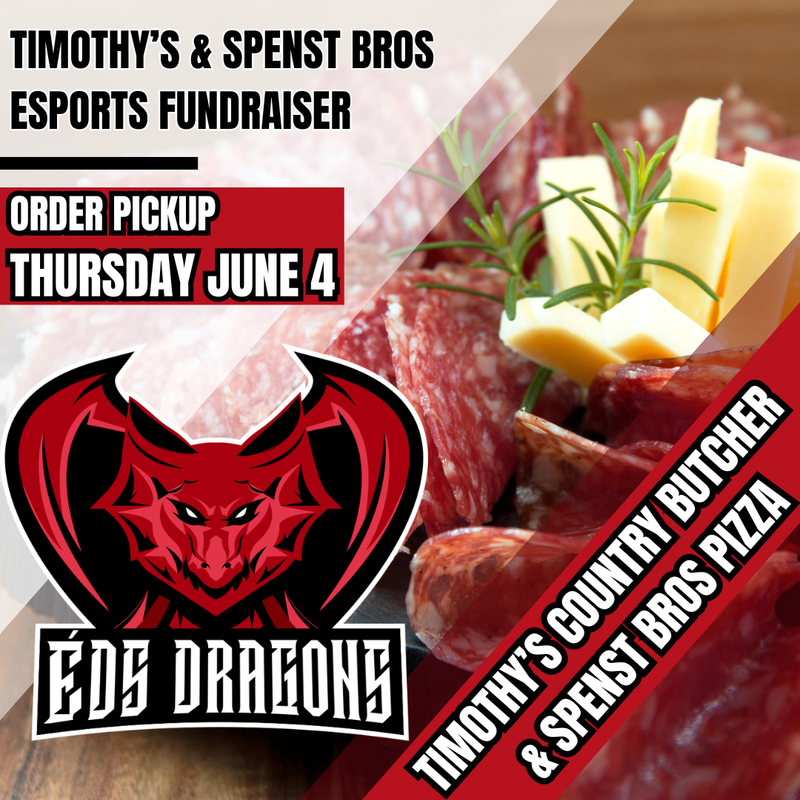 Esport Fundraiser order pickup on Thursday, June 4 from 3:00-6:30pm