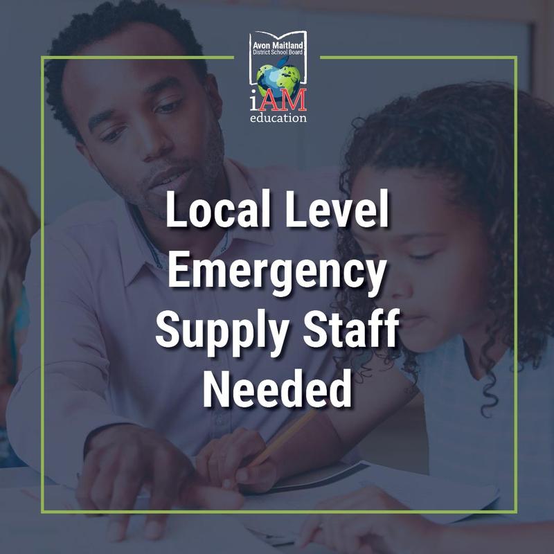 Background image of a man helping a young girl. White centred text: Local Level Emergency Supply Staff Needed
