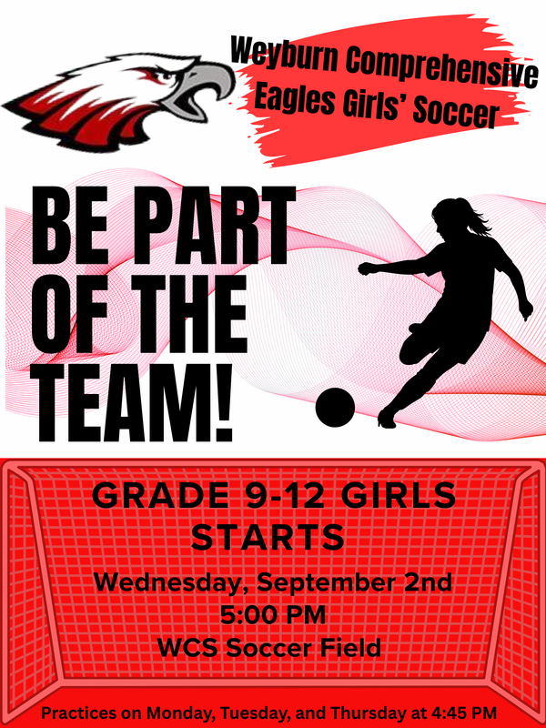 WCS Sr. Girls Soccer Practices Poster