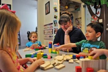 kids learning with blocks