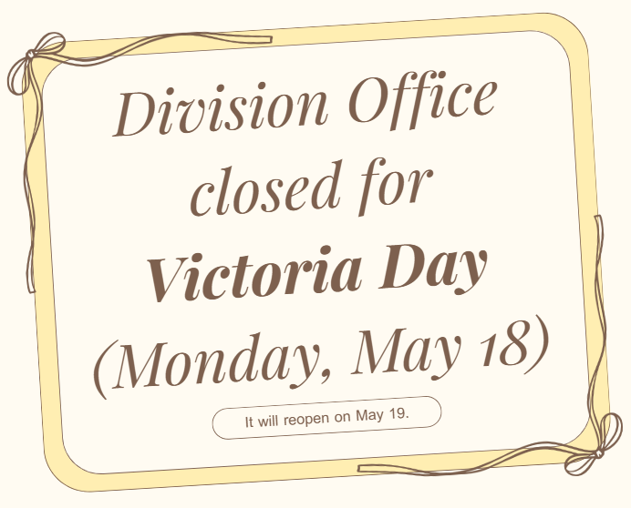 SECPSD Office closed on May 18.