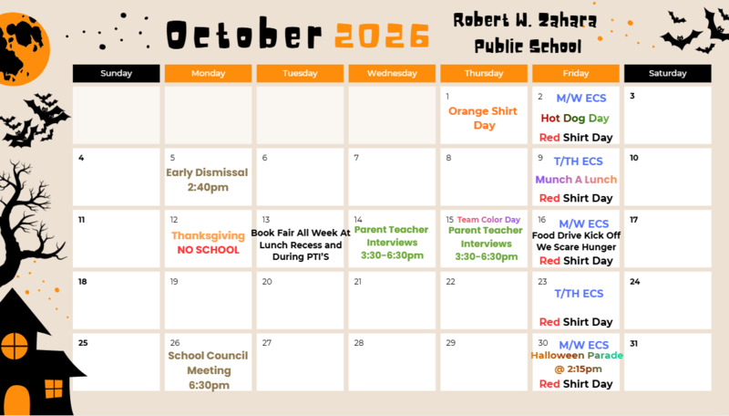 October 2026 School Calendar Featured Photo