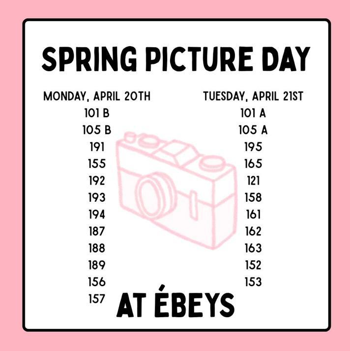 Spring Photo schedule