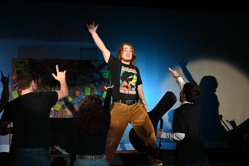 Members of the ensemble cast during production rehearsal of School of Rock: The Musical.